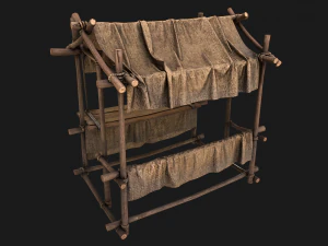 Street Stalls Brown 3D Model