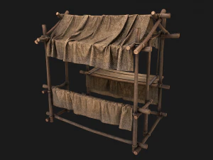 Street Stalls Brown 3D Model