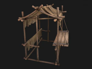 Street Stalls Brown 3D Model