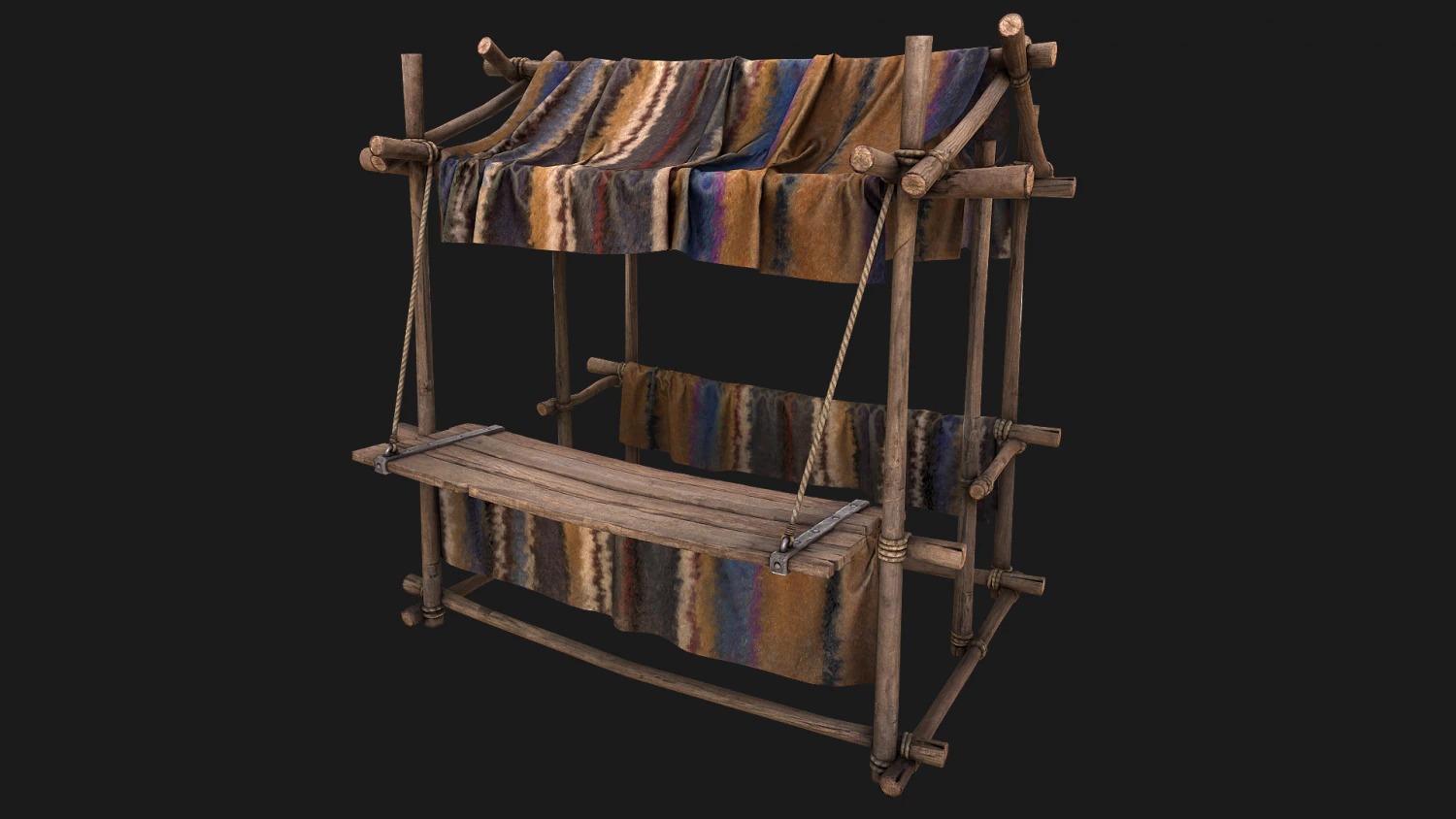 Stall Market Colored Carpet 3D Model .c4d .max .obj .3ds .fbx .stl .blend