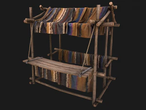 Stall Market Colored Carpet 3D Model