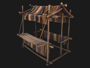 Stall Market Colored Carpet 3D Model