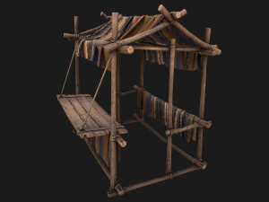 Stall Market Colored Carpet 3D Model