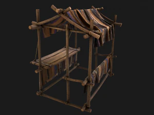 Stall Market Colored Carpet 3D Model
