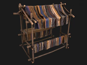 Stall Market Colored Carpet 3D Model