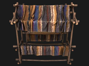 Stall Market Colored Carpet 3D Model