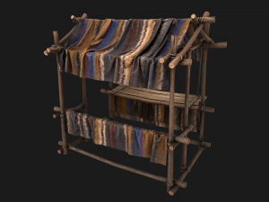 Stall Market Colored Carpet Modelo 3D