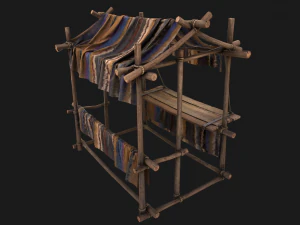 Stall Market Colored Carpet 3D Model