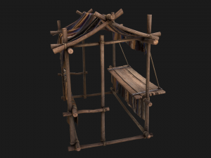 Stall Market Colored Carpet Modelo 3D