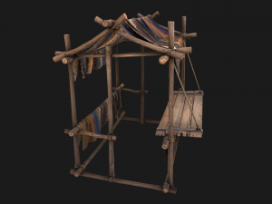 Stall Market Colored Carpet Modelo 3D