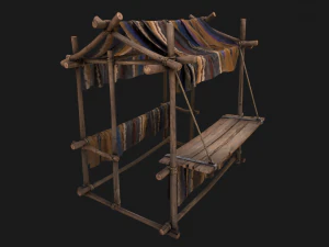 Stall Market Colored Carpet 3D Model