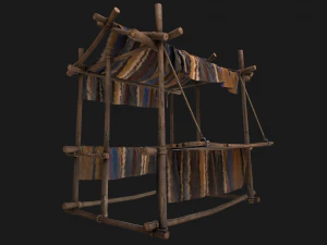 Stall Market Colored Carpet 3D Model
