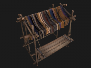 Stall Market Colored Carpet Modelo 3D