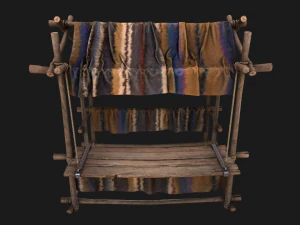 Stall Market Colored Carpet 3D Model