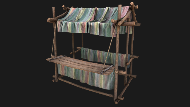 Market Stall Colored Lines Modelo 3D .c4d .max .obj .3ds .fbx .stl .blend 