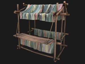 Market Stall Colored Lines 3D Model