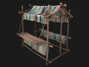 Market Stall Colored Lines Modelo 3D