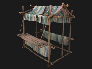 Market Stall Colored Lines 3D Model