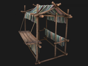 Market Stall Colored Lines Modelo 3D