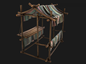 Market Stall Colored Lines Modelo 3D