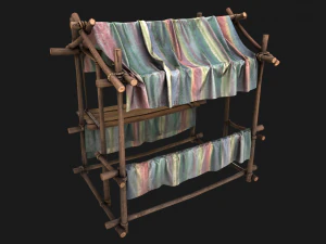 Market Stall Colored Lines 3D Model