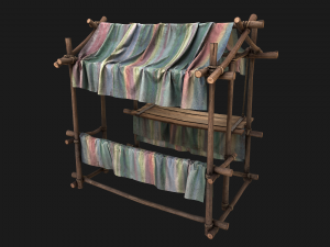 Market Stall Colored Lines Modelo 3D