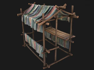 Market Stall Colored Lines 3D Model