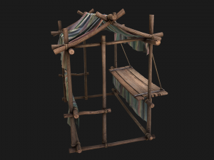 Market Stall Colored Lines Modelo 3D