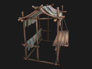 Market Stall Colored Lines Modelo 3D