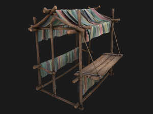 Market Stall Colored Lines Modelo 3D