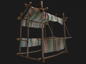 Market Stall Colored Lines Modelo 3D