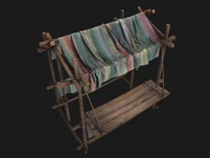 Market Stall Colored Lines 3D Model
