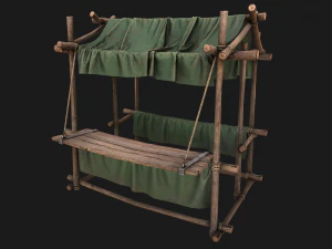 Military Tent Market Stall 3D Model