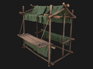 Military Tent Market Stall 3D Model
