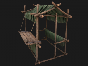 Military Tent Market Stall 3D Model