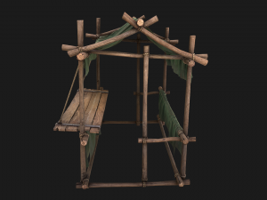 Military Tent Market Stall 3D Model