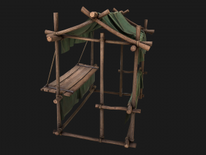 Military Tent Market Stall 3D Model