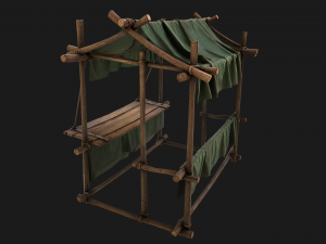 Military Tent Market Stall 3D Model