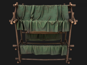 Military Tent Market Stall 3D Model