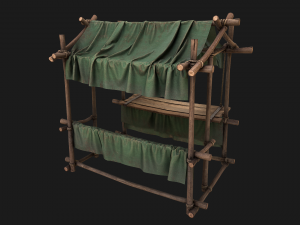 Military Tent Market Stall 3D Model