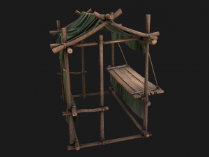 Military Tent Market Stall 3D Model