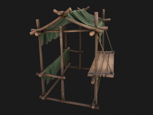 Military Tent Market Stall 3D Model