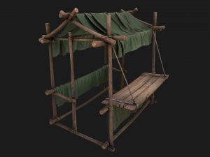 Military Tent Market Stall 3D Model