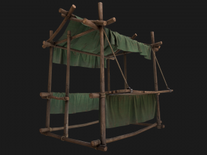 Military Tent Market Stall 3D Model