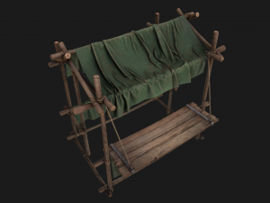 Military Tent Market Stall 3D Model