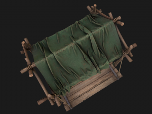 Military Tent Market Stall 3D Model