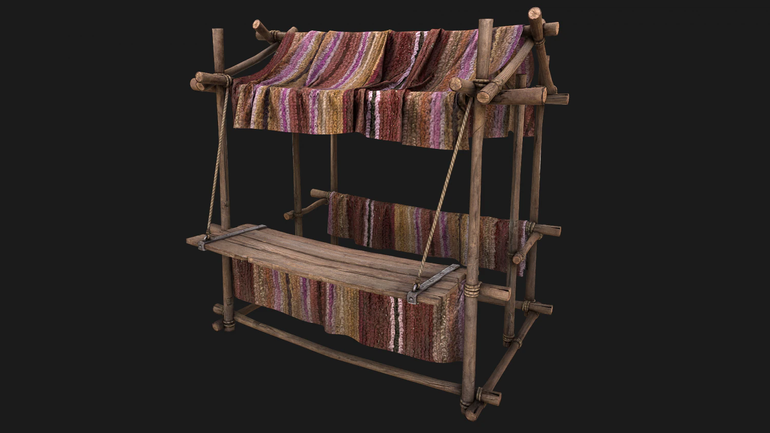 Street Stall Purple 3D Model .c4d .max .obj .3ds .fbx .stl .blend