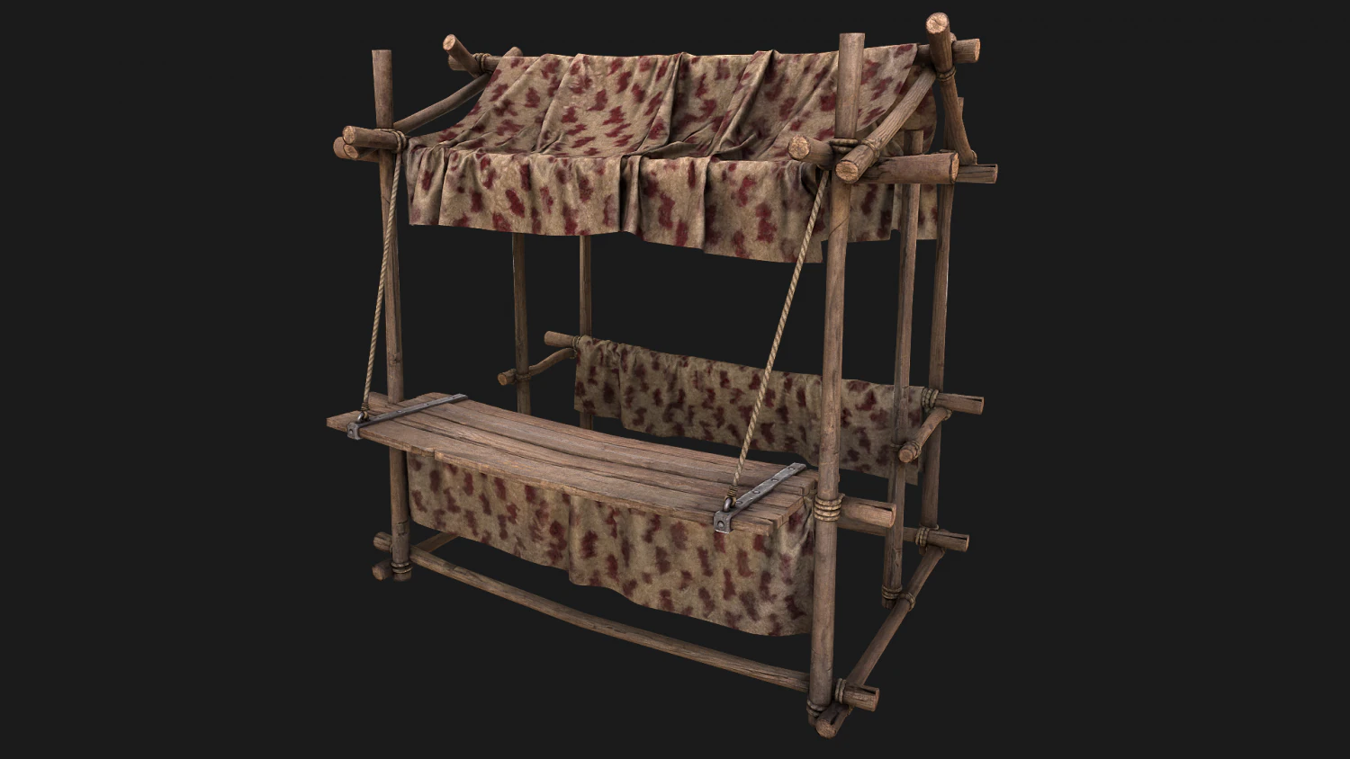 Market Tents Red Dots 3D Model .c4d .max .obj .3ds .fbx .stl .blend