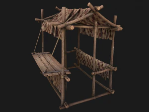 Market Tents Red Dots 3D Model