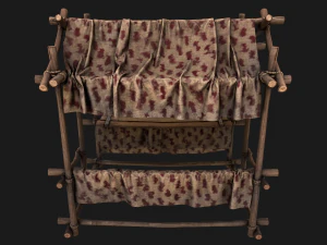 Market Tents Red Dots 3D Model